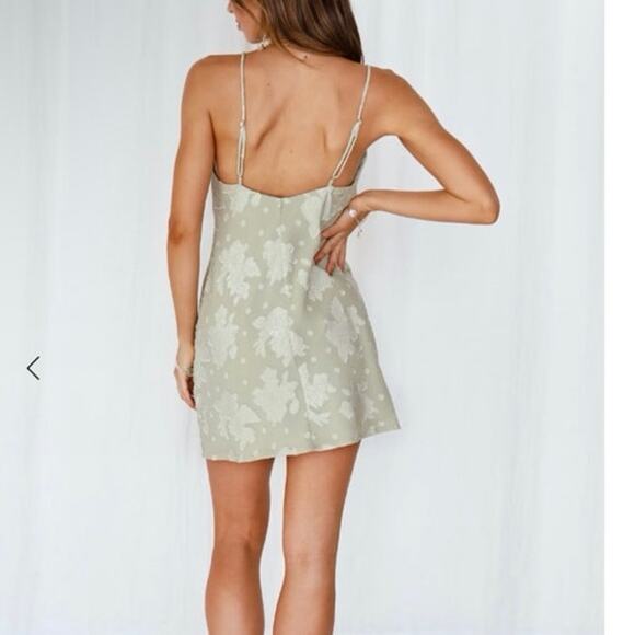 Hello Molly Big Moves Mini Dress Green Size 6 Cowl Neck - Picture 4 of 10